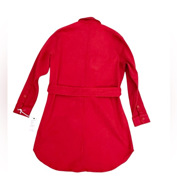 NWT MOTHER Cadet Denim Belted Mini Shirtdress in Haute Red Size M - Picture 9 of 15